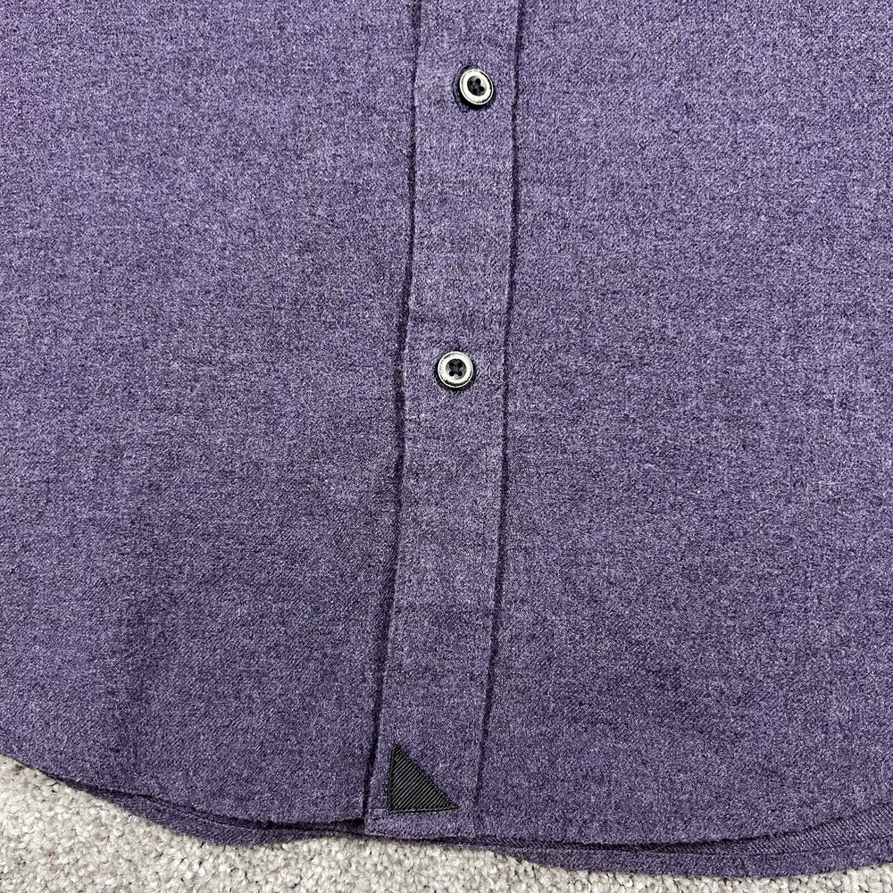 Untuckit Shirt Mens Large Purple Sherwood Button Up Long Sleeve Flannel Brushed - Picture 7 of 10